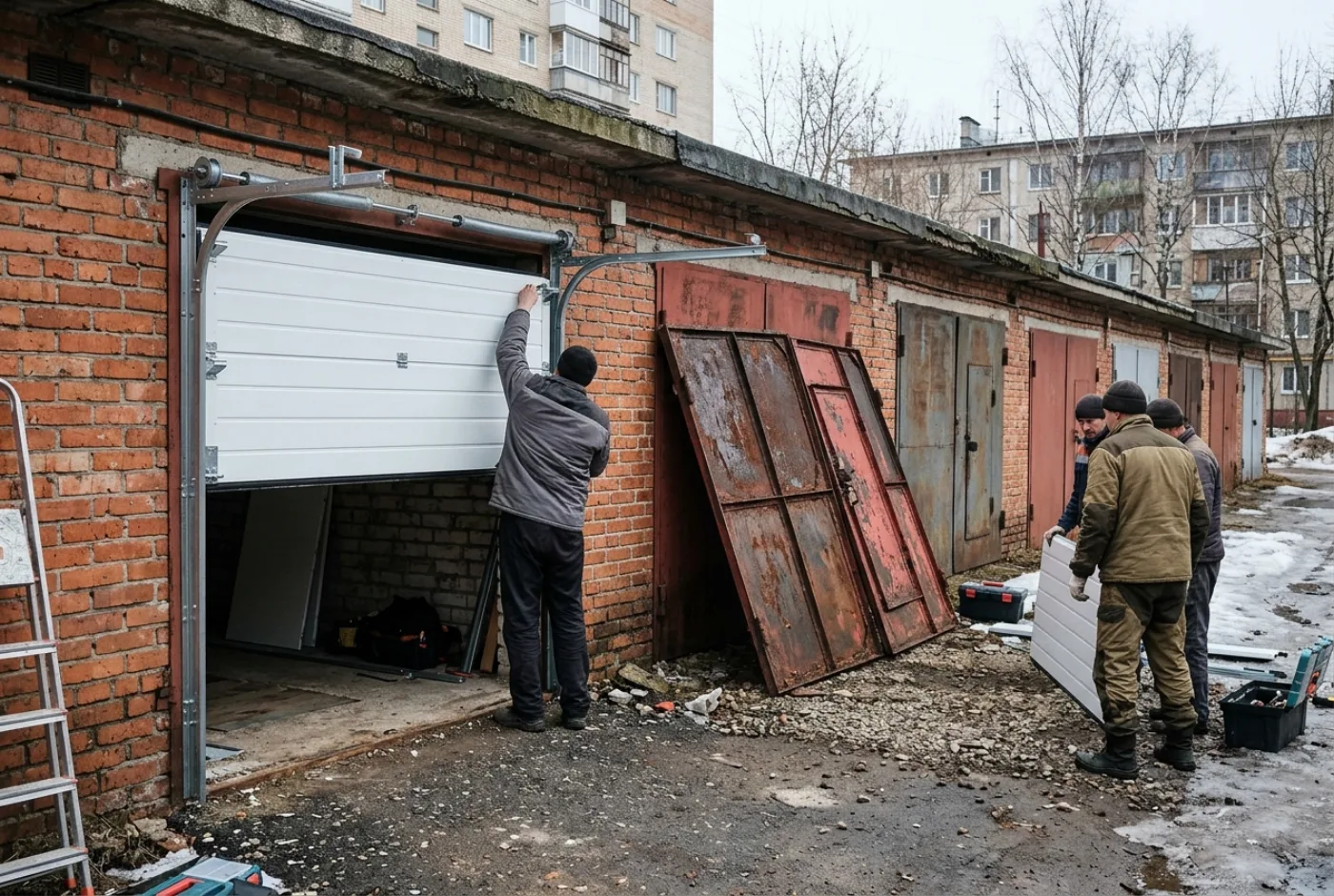 Замена гаражных ворот в Орле